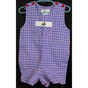 Strasburg Blue Red Plaid Boy Jumper 24M Bike Trike Summer Spring Romper Jon Jon